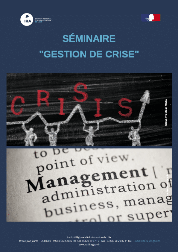 Page de couverture du document Séminaire gestion de crise