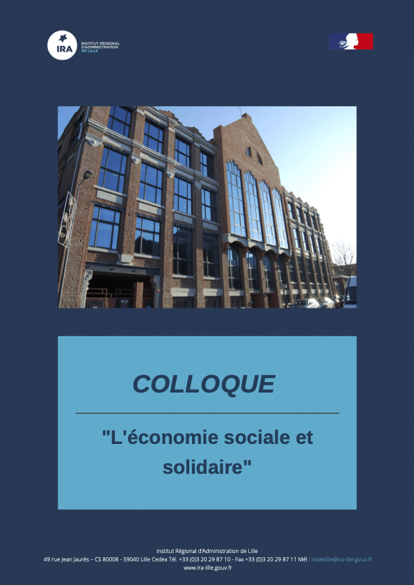 Page de couverture du document colloque sur l’économie sociale et solidaire